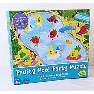 Scratch and Sniff Puzzle: Fruity Pool Party - 77 piece puzzle measures 14" x 19"